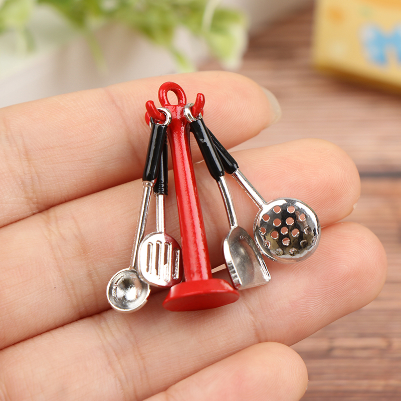 Kids Outdoor Kitchen Accessories - 1:12 Rumah Boneka Alat Dapur Vertikal