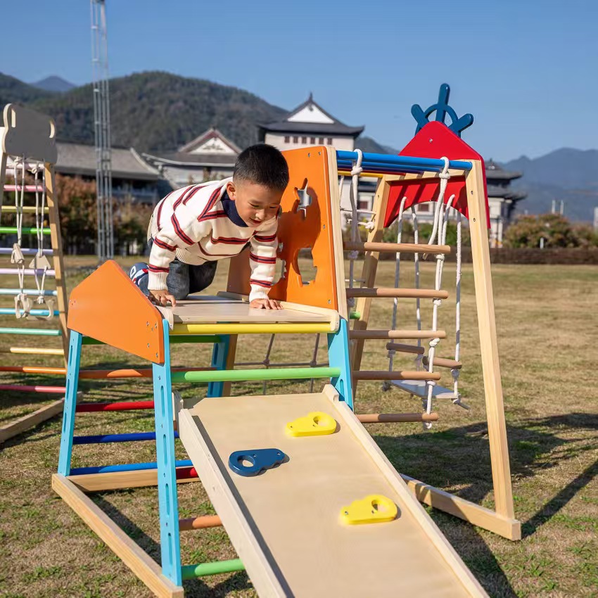 Rangka Panjat Kayu Solid Besar - Kids Outdoor Climbing Frame ulasan dan harga